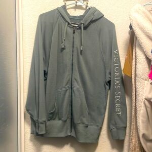 💚- Victoria Secret Green zip up hoodie size medium